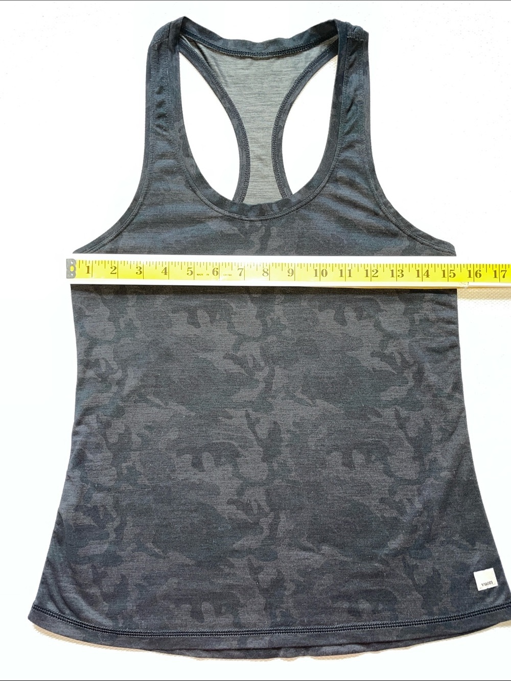 Vuori Lux Performance Racerback Tank, Slim Fit, Black Camo, Excellent Condition - Picture 6 of 7